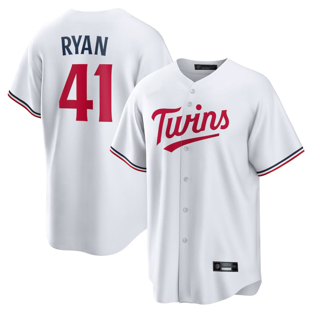 M.Twins #41 Joe Ryan Player White Home Game Jdoa Stitched Jerseys