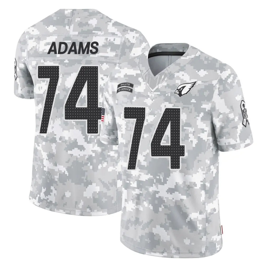A.Cardinals #74 Isaiah Adams Player Camo Salute to Service Limited Home Jdoa Stitched Jerseys