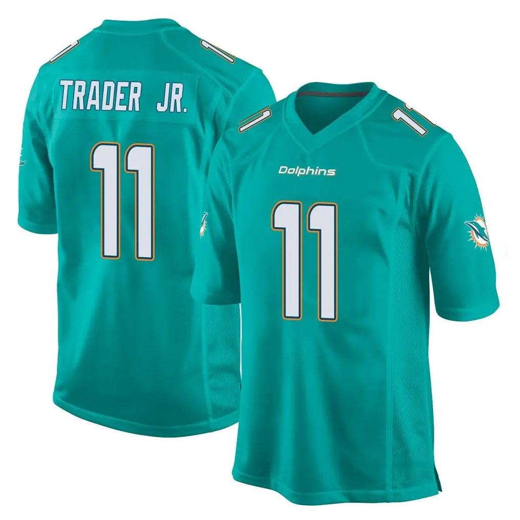 M.Dolphins #11 Dante Trader Jr. Player Aqua Team Color Home Game Jdoa Stitched Jerseys