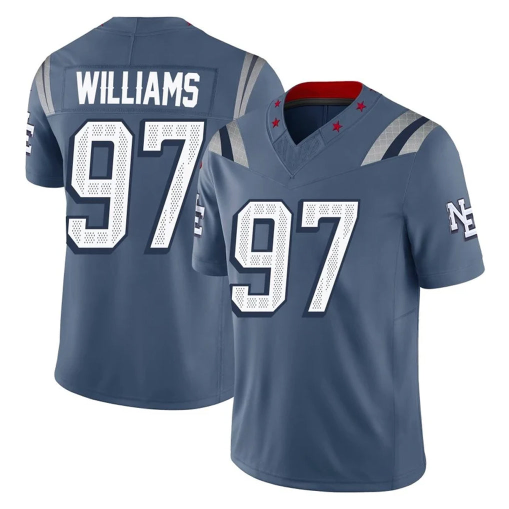 NE.Patriots #97 Milton Williams Player Blue Limited Rivalries Collection Home Game Jdoa Stitched Jerseys