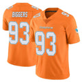 M.Dolphins #93 Zeek Biggers Player Orange Limited Home Game Jdoa Stitched Jerseys