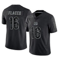 C.Bengals #16 Joe Flacco Player Black Reflective Limited Game Jdoa Stitched Jerseys