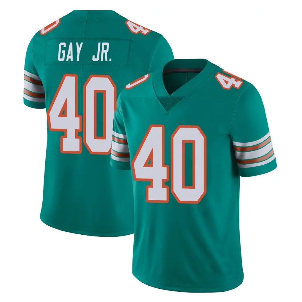 M.Dolphins #40 Willie Gay Jr. Player Aqua Limited Alternate Vapor Untouchable Home Game Jdoa Stitched Jerseys