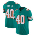 M.Dolphins #40 Willie Gay Jr. Player Aqua Limited Alternate Vapor Untouchable Home Game Jdoa Stitched Jerseys
