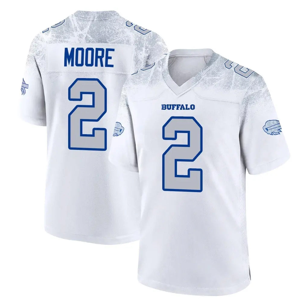 B.Bills #2 DJ Moore Player White Rivalries Collection Game Jdoa Stitched Jerseys