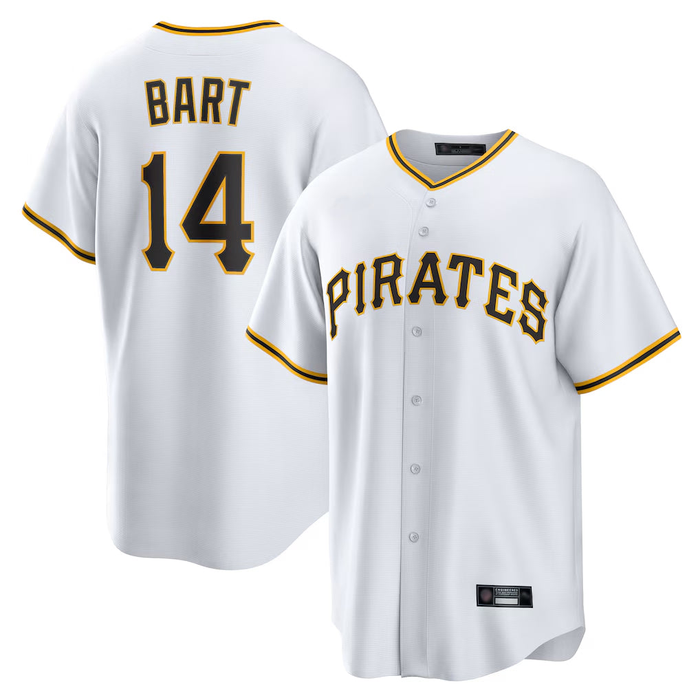 P.Pirates #14 Joey Bart Player White Home Game Jdoa Stitched Jerseys
