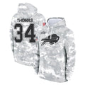 B.Bills #34 Thurman Thomas Player Arctic Camo Salute to Service Hoodies Limited Jdoa Stitched Jerseys