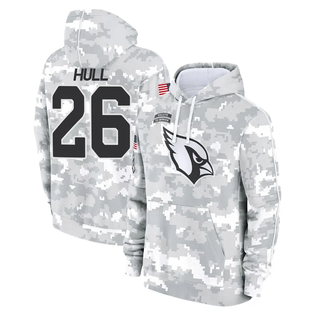 A.Cardinals #26 Evan Hull Player Arctic Camo Limited Salute to Service Pullover Hoodies Game Jdoa Stitched Jerseys