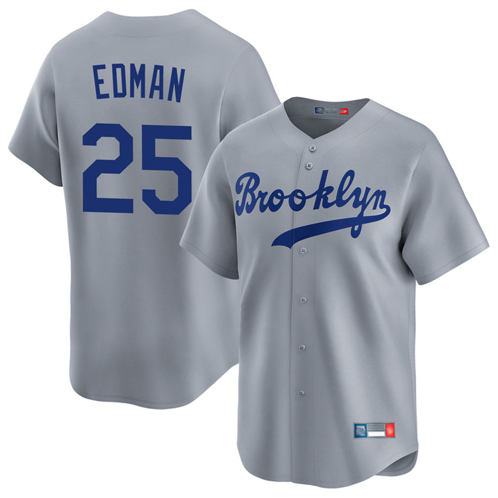 LA.Dodgers #25 Tommy Edman Player Gray Game Limited Home Jdoa Stitched Jerseys