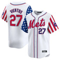 NY.Mets #27 Mark Vientos Player White 2025 Independence Day Vapor Premier Limited  Jdoa Stitched Jerseys