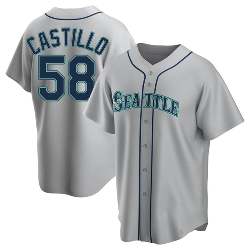 S.Mariners #58 Luis Castillo Player Gray Home Game Jdoa Stitched Jerseys