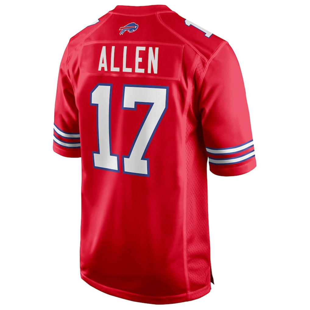 B.Bills #17 Josh Allen Player Red Home Game Jdoa Stitched Jerseys