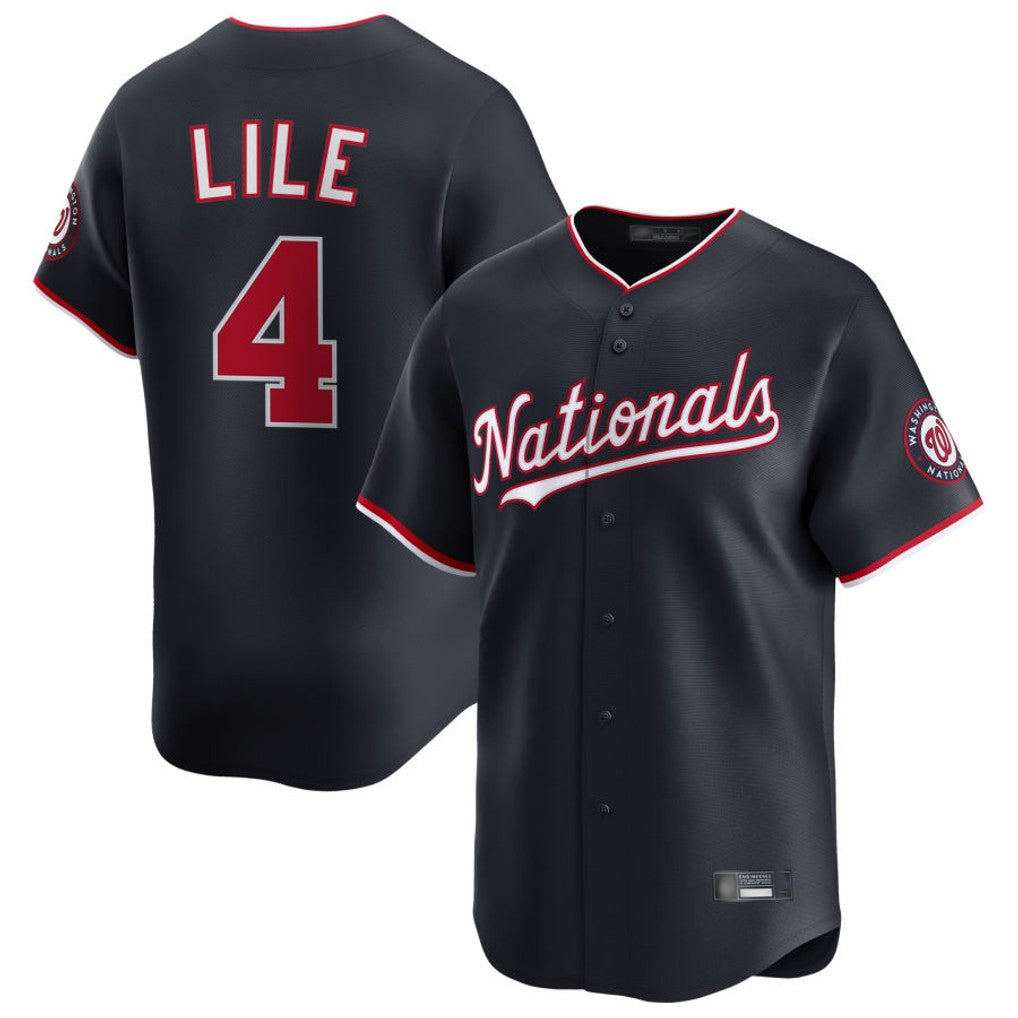 W.Nationals #4 Daylen Lile Player Navy Alternate Limited Replica Jdoa Stitched Jerseys