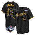 LA.Dodgers #16 Will Smith Player Black World Series Snake Skin City Game Home Jdoa Stitched Jerseys