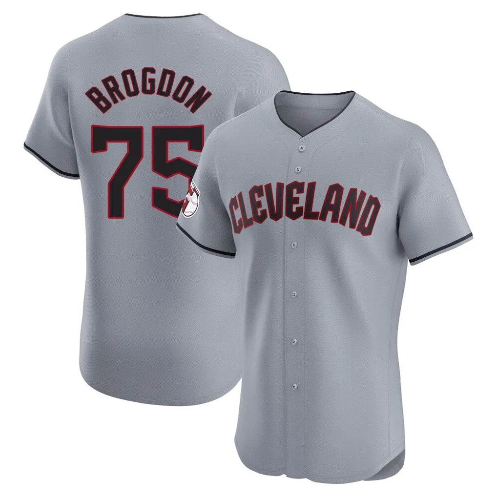 C.Guardians #75 Connor Brogdon Player Gray Road Limited Elite Home Jdoa Stitched Jerseys