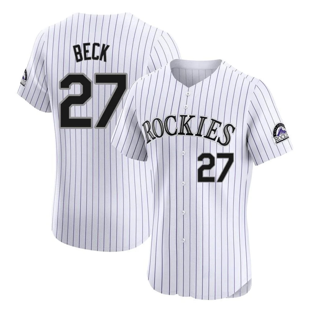 C.Rockies #27 Jordan Beck Player White Limited Elite Home Jdoa Stitched Jerseys
