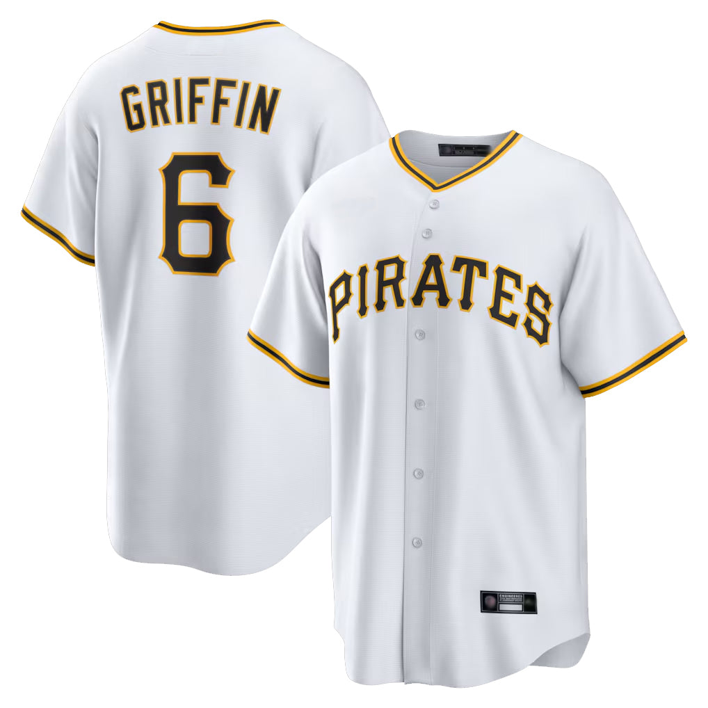 P.Pirates #6 Konnor Griffin Player White Home Game Jdoa Stitched Jerseys