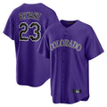 C.Rockies #23 Kris Bryant Player Purple Game Home Jdoa Stitched Jerseys