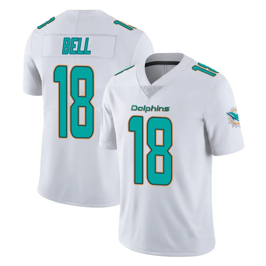 M.Dolphins #18 Chris Bell Player White Limited Vapor Untouchable Home Game Jdoa Stitched Jerseys
