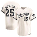 M.Twins #25 Byron Buxton Player Cream Home Limited Jdoa Stitched Jerseys