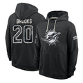 M.Dolphins #20 Jordyn Brooks Player 2026 Black Logo Pullover Hoodies Limited Game Jdoa Stitched Jerseys