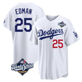 LA.Dodgers #25 Tommy Edman Player White World Series Home Game Jdoa Stitched Jerseys