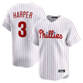 P.Phillies #3 Bryce Harper Player White Home Limited Jdoa Stitched Jerseys