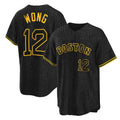 B.Red Sox #12 Connor Wong Player Black Snake Skin City Home Game Jdoa Stitched Jerseys