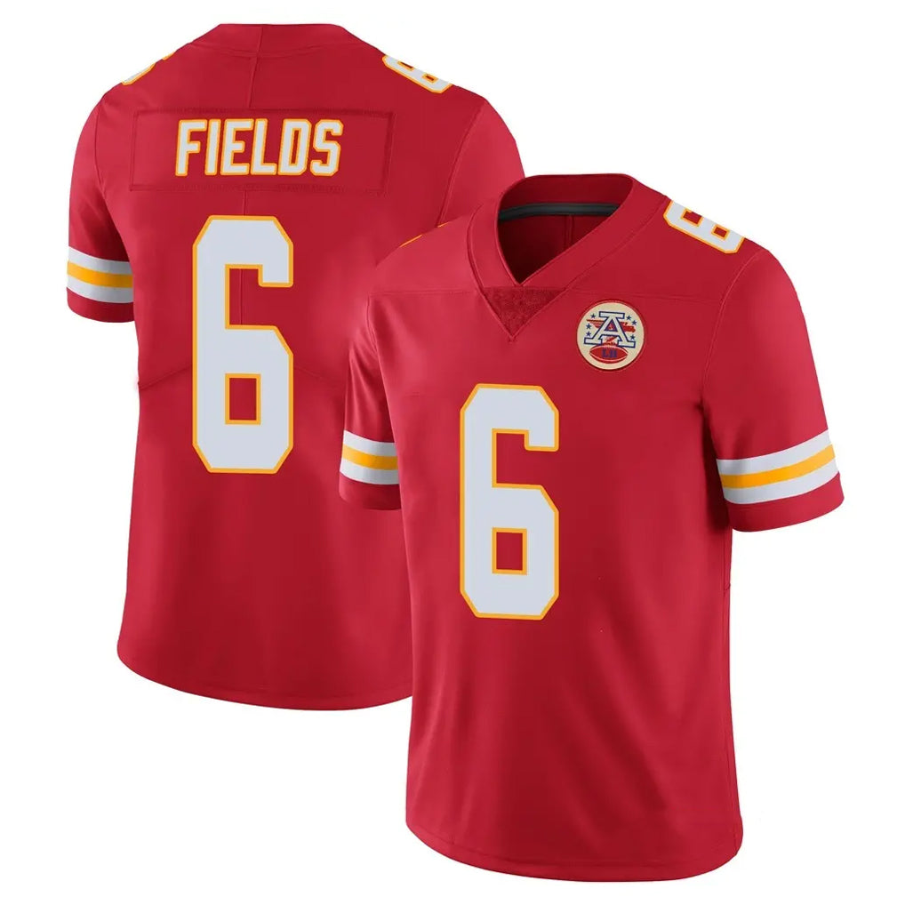 KC.Chiefs #6 Justin Fields Player Red Limited Vapor Untouchable Home Game Stitched Jerseys