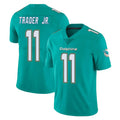 M.Dolphins #11 Dante Trader Jr. Player Aqua Limited Vapor Untouchable Home Game Jdoa Stitched Jerseys