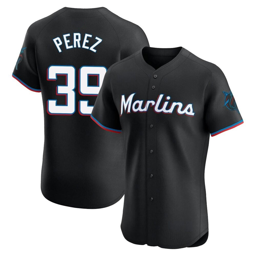 M.Marlins #39 Eury Perez Player Black Vapor Home Limited Elite Jdoa Stitched Jerseys