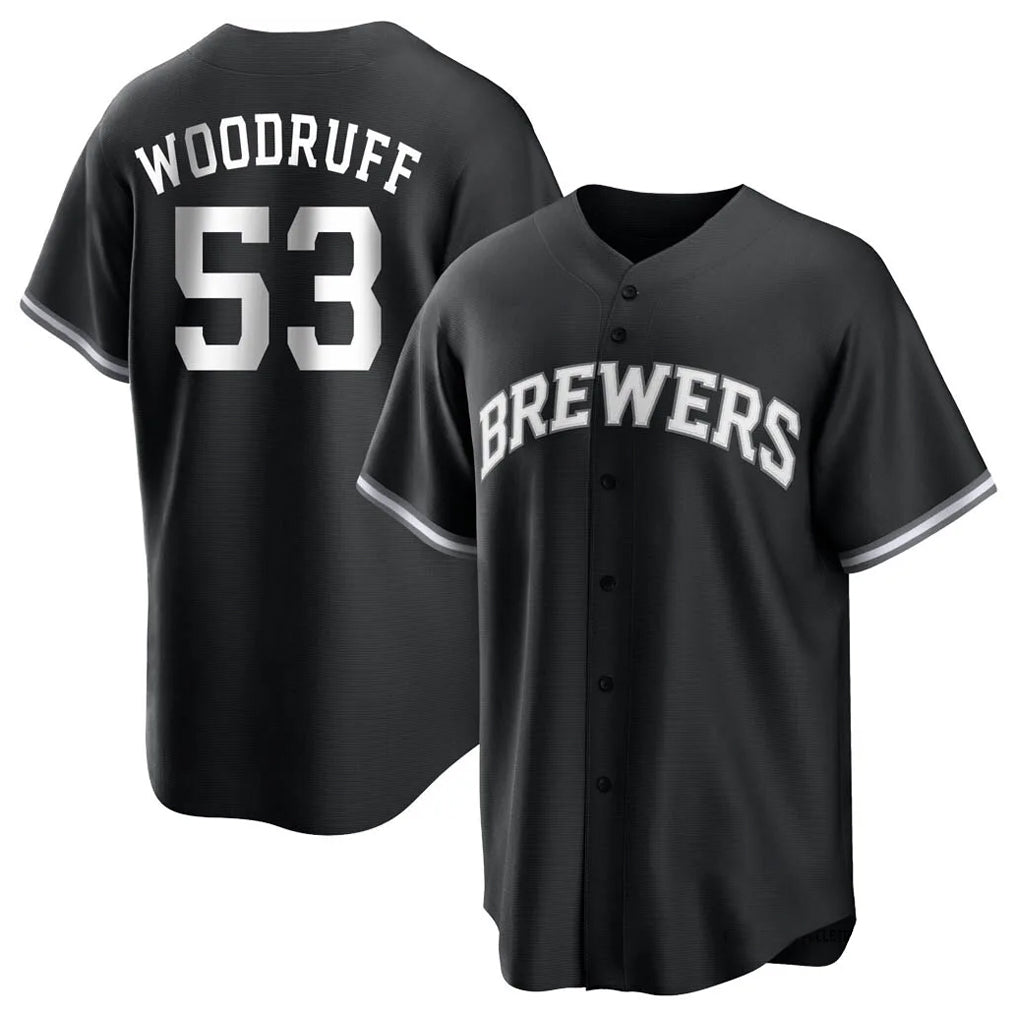 M.Brewers #53 Brandon Woodruff Player Black Game Home Jdoa Stitched Jerseys