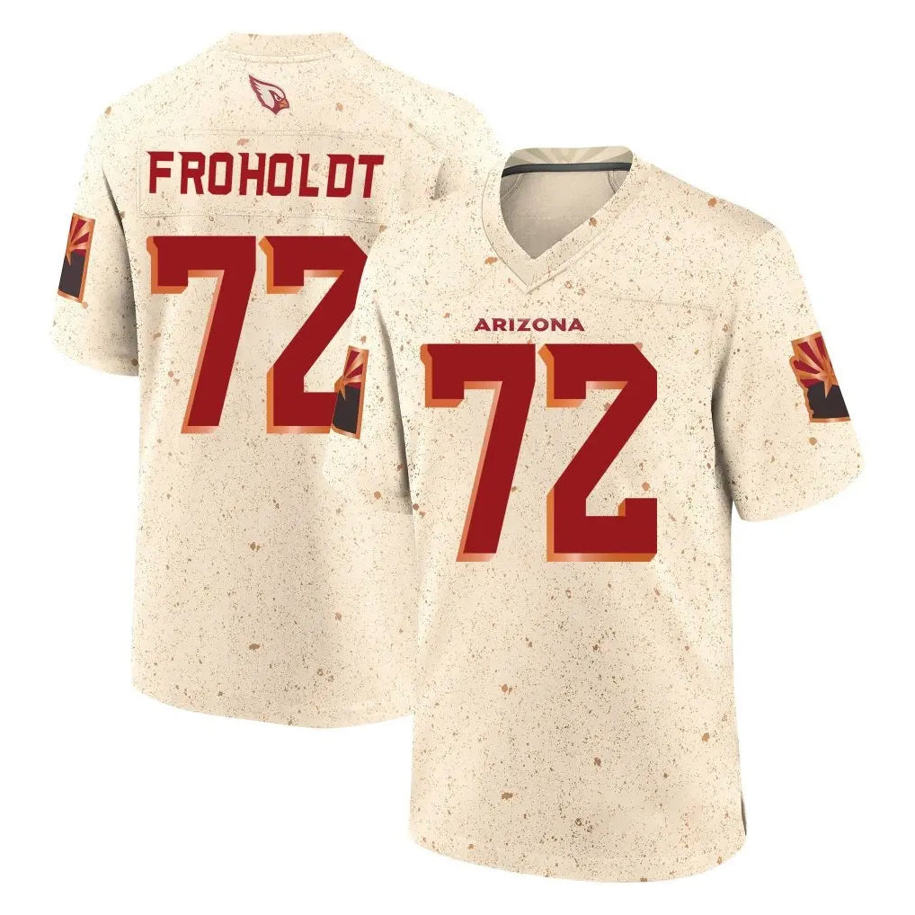 A.Cardinals #72 Hjalte Froholdt Player Cream Rivalries Collection Game Jdoa Stitched Jerseys