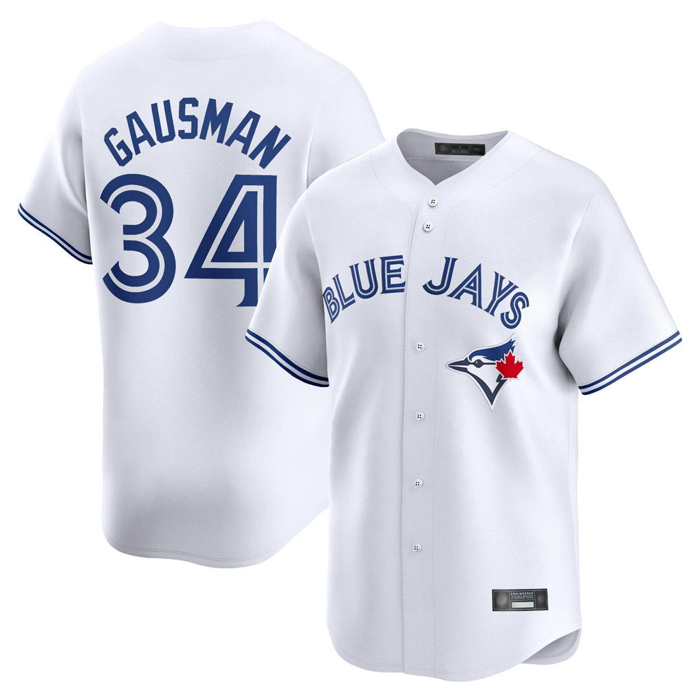 T.Blue Jays #34 Kevin Gausman Player White Home Limited Jdoa Stitched Jerseys
