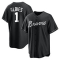 A.Braves #1 Ozzie Albies Player Black Home Game Jdoa Stitched Jerseys