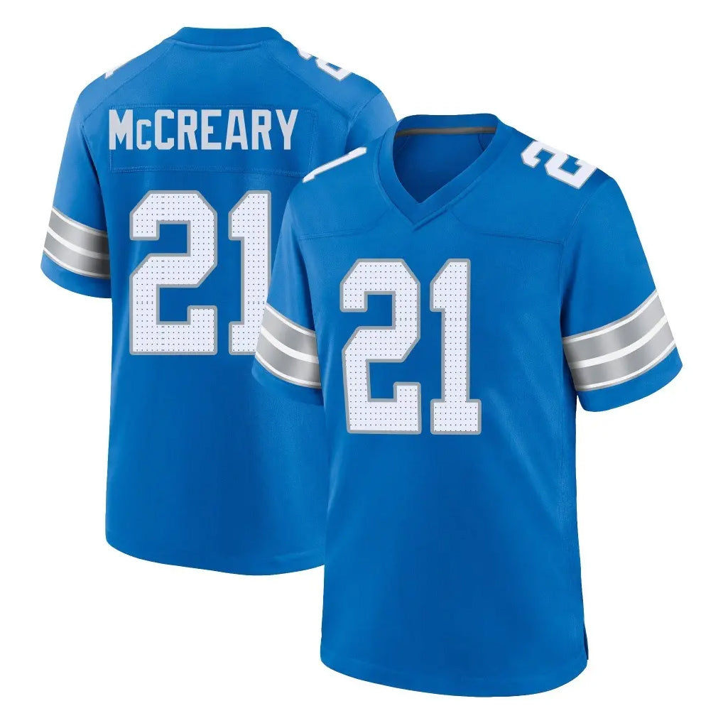 D.Lions #21 Roger McCreary Player Blue Alternate Home Game Jdoa Stitched Jerseys