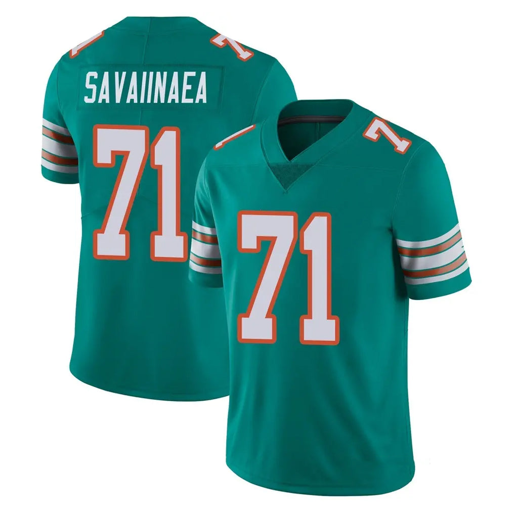 M.Dolphins #71 Jonah Savaiinaea Player Aqua Limited Alternate Vapor Untouchable Home Game Jdoa Stitched Jerseys