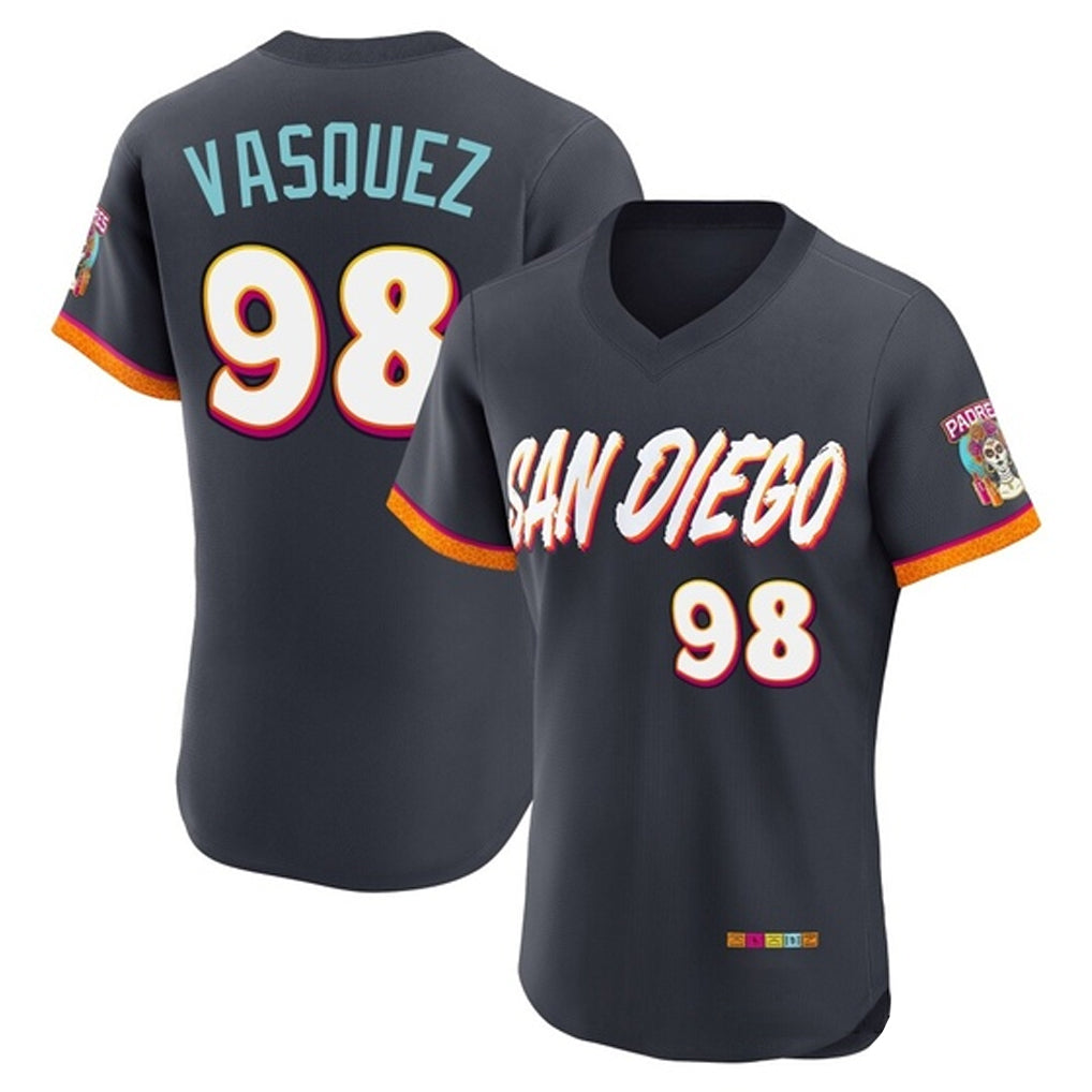 S.Diego Padres #98 Randy Vasquez Player Obsidian 2026 City Connect Home Limited Elite T-shirt Jdoa Stitched Jerseys