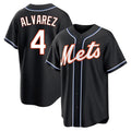NY.Mets #4 Francisco Alvarez Player Black Fashion Out Game Jdoa Stitched Jerseys