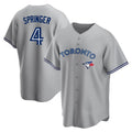 T.Blue Jays #4 George Springer Player Gray Home Game Jdoa Stitched Jerseys