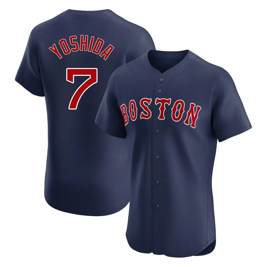 B.Red Sox #7 Masataka Yoshida Player Navy Limited Elite Home Game Jdoa Stitched Jerseys