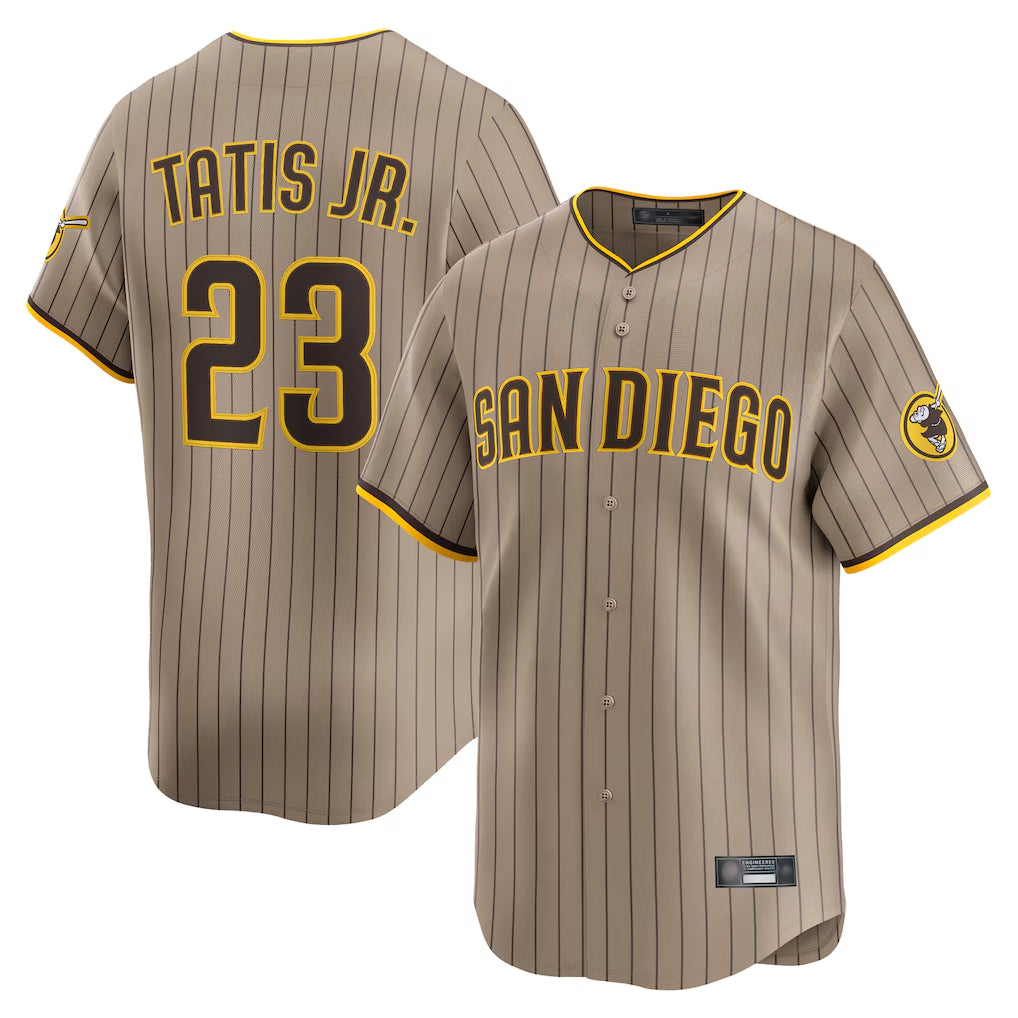 S.Diego Padres #23 Fernando Tatis Jr Player Khaki Home Limited Jdoa Stitched Jerseys