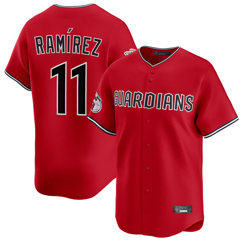 C.Guardians #11 Jose Ramirez Player Red Limited Home Jdoa Stitched Jerseys