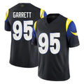 LA.Rams #95 Myles Garrett Player Black Midnight Rivalries Collection Limited Home Game Jdoa Stitched Jerseys
