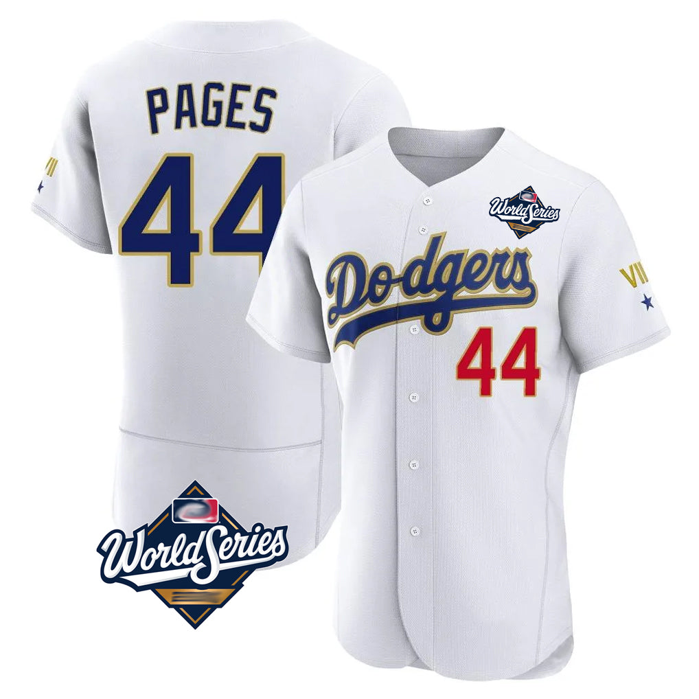 LA.Dodgers #44 Andy Pages Player Gold White World Series 2026 Collection Stadium Limited Elite Jdoa Stitched Jerseys