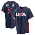 KC.Royals #7 Bobby Witt Jr. Player Navy USA 2026 World Classic Game Jdoa Stitched Jerseys