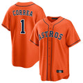 H.Astros #1 Carlos Correa Player Orange Home Game Jdoa Stitched Jerseys
