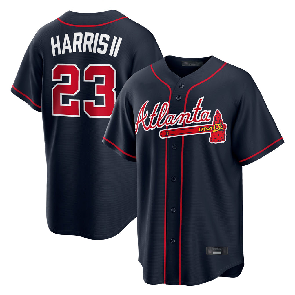 A.Braves #23 Michael Harris II Player Navy Home Game Jdoa Stitched Jerseys