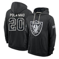 LV.Raiders #20 Isaiah Pola-Mao Player 2026 Black Logo Pullover Hoodies Limited Game Stitched Jerseys