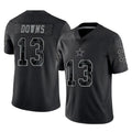D.Cowboys #13 Caleb Downs Player Black Limited Reflective Home Game Jdoa Stitched Jerseys